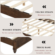 Reeded Wood Platform Bed Frame