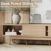 Fluted Oak-Finish Media Console (view 4) | Roost & Roam