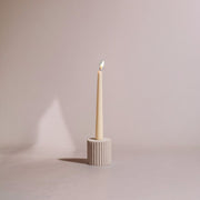 Ridged Sandstone Taper Candle Holder