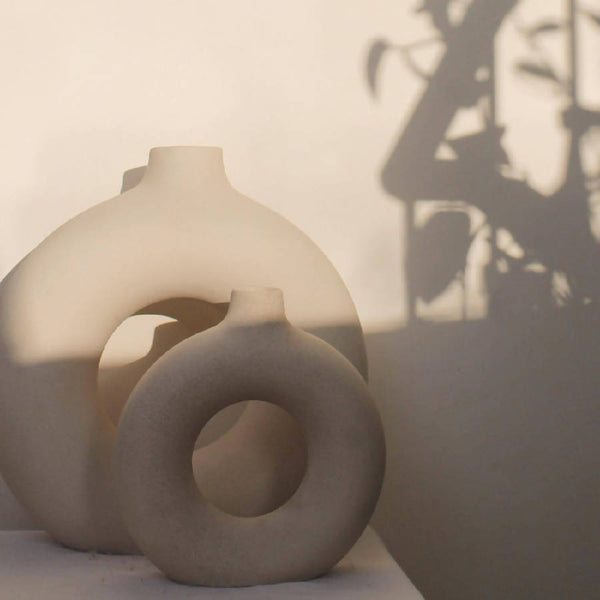 Matte Ceramic Ring Vase