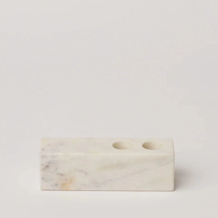 Marble Double Taper Candle Holder