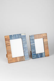 Inlaid Wood and Bone Picture Frame