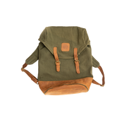 Hand-Stitched Leather Canvas Daypack