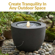 Round Polystone Bubble Outdoor Fountain