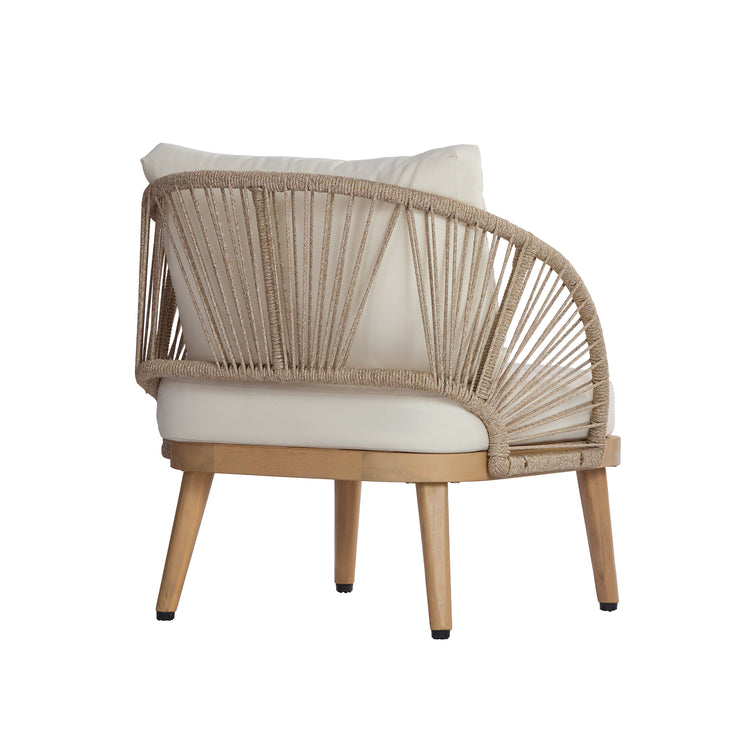 Rope-Woven Acacia Outdoor Club Chair