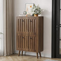 Walnut Finish Shoe Cabinet, Mid-Century Modern