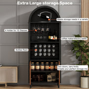 Arched Black Wood Bar Cabinet