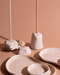 Hand-Sculpted Clay Taper Candle Holders