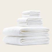 Waffle-Weave Cotton Bath Towel Set