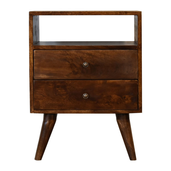 Mango Wood Mid-Century Nightstand