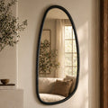 Blackwash Mango Wood Asymmetric Wall Mirror