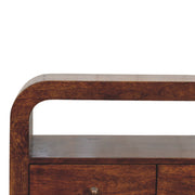 Curved Mango Wood Media Unit