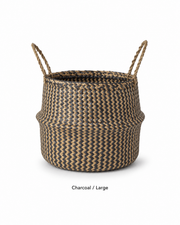 Chevron Seagrass Storage Basket