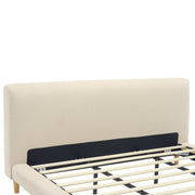 Cream Upholstered Platform Bed Frame Cal-King