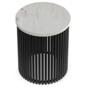 Fluted Metal Rod Round Accent Table