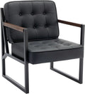 Tufted Faux Leather Accent Chair