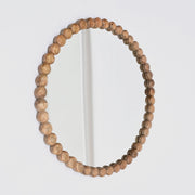 Wood Bead Round Wall Mirror