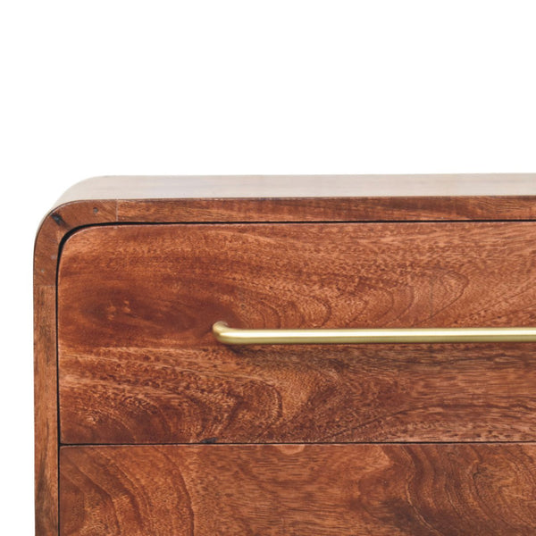 Rounded Mango Wood Three-Drawer Chest
