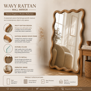 Wavy Mango Wood Wall Mirror