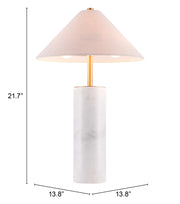 White Marble & Brass Table Lamp