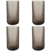 Fluted Smoke Glass Tumbler Set