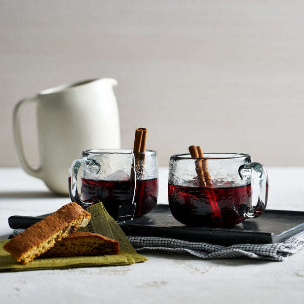 Pebbled Glass Mug Set