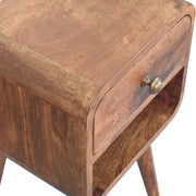Curved Mango Wood Mini Nightstand