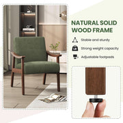 Corduroy Mid-Century Wood Accent Chair