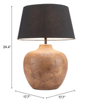 Natural Ceramic Jug Table Lamp, Black Shade