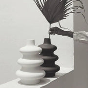 Stacked Contour Ceramic Vase