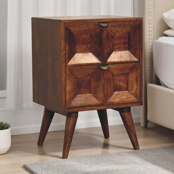 Chestnut Mango Wood Quad Nightstand