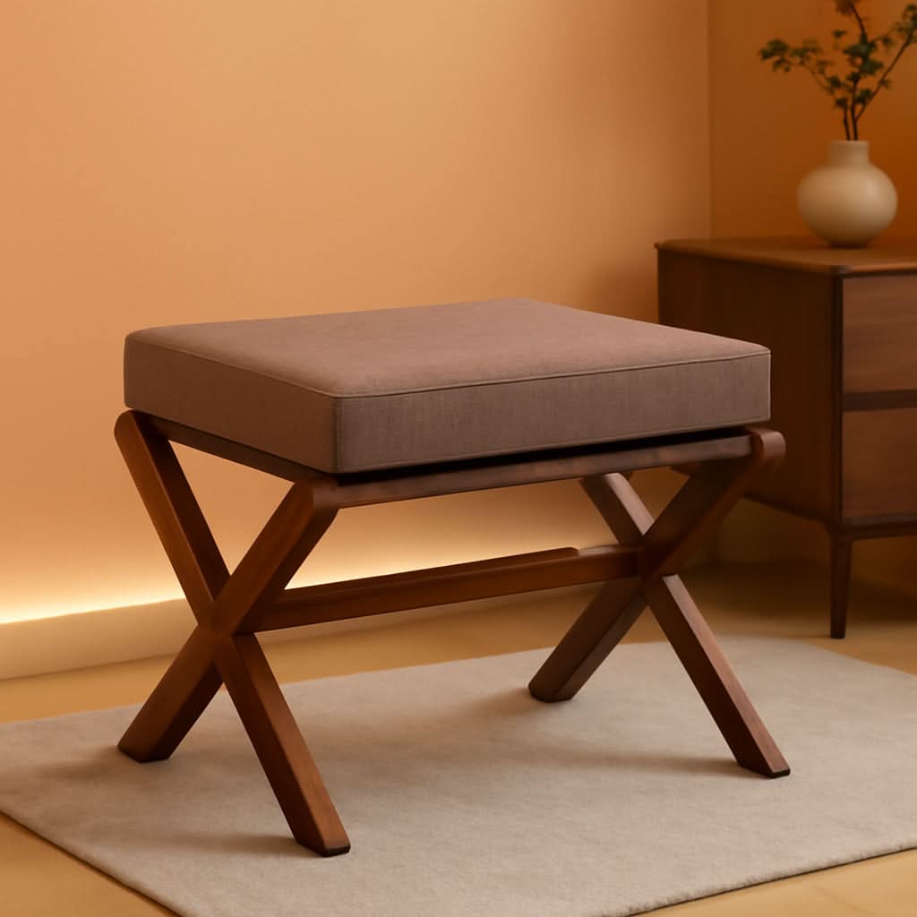 The stool that folds away when the evening ends