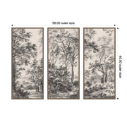 Antonie Waterloo Woodland Triptych Canvas Set — scale reference and proportion detail