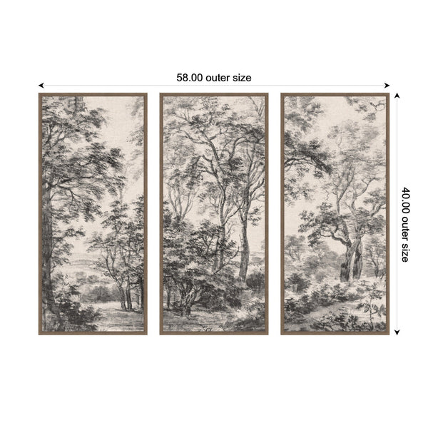 Antonie Waterloo Woodland Triptych Canvas Set — scale reference and proportion detail