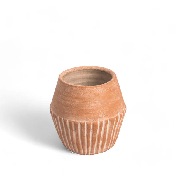 Fluted Terracotta Hand-Thrown Planter