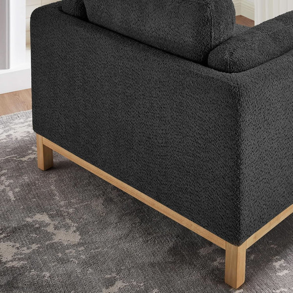 Oversized Dark Grey Boucle Armchair – chair (view 4) | Roost & Roam
