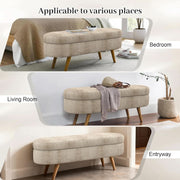Oval Upholstered Storage Bench – ottoman (view 8) | Roost & Roam