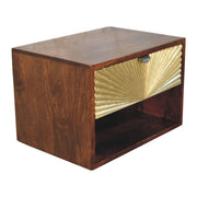 Sunburst Brass Mango Wood Nightstand