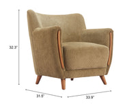 Olive Green Corduroy Accent Chair
