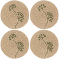 Floral Embroidered Seagrass Placemat Set