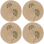 Floral Embroidered Seagrass Placemat Set