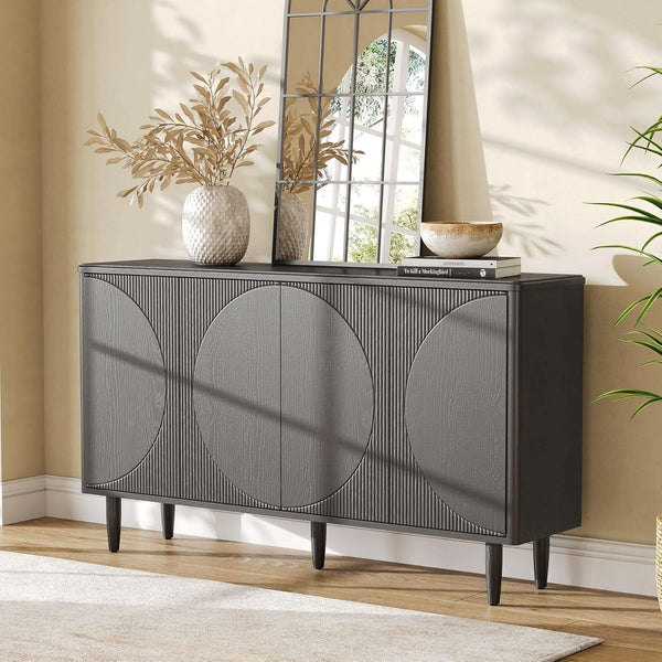 Reeded Circle-Door Wood-Grain Sideboard (view 3) | Roost & Roam