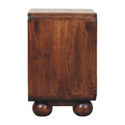 Mango Wood Rattan Two-Drawer Nightstand