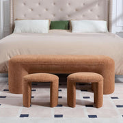 Chenille Upholstered Storage Bench Set – ottoman (view 8) | Roost & Roam