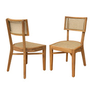 Acacia Wood Wicker Outdoor Dining Chair Set