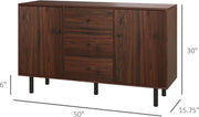 Wood-Grain Three-Drawer Buffet Cabinet – buffet (view 3) | Roost & Roam