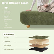 Oval Chenille Upholstered Bedroom Bench – ottoman (view 4) | Roost & Roam