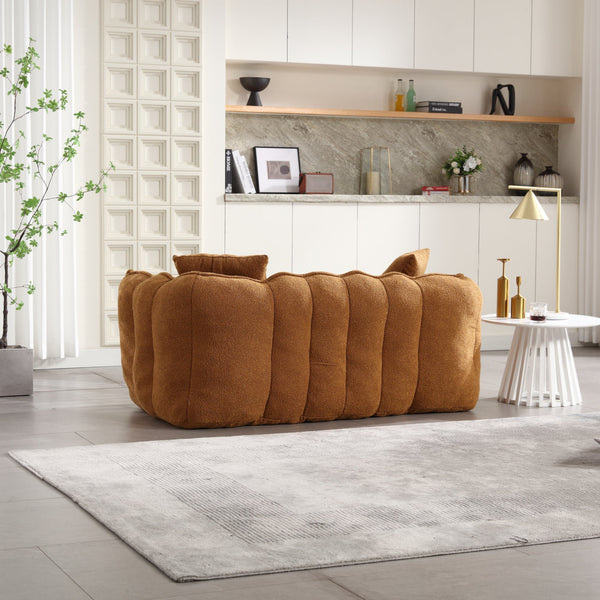 Channel-Tufted Boucle Loveseat Sofa — alternate view or variant option