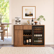 Fluted Bar Cabinet with Fridge Space