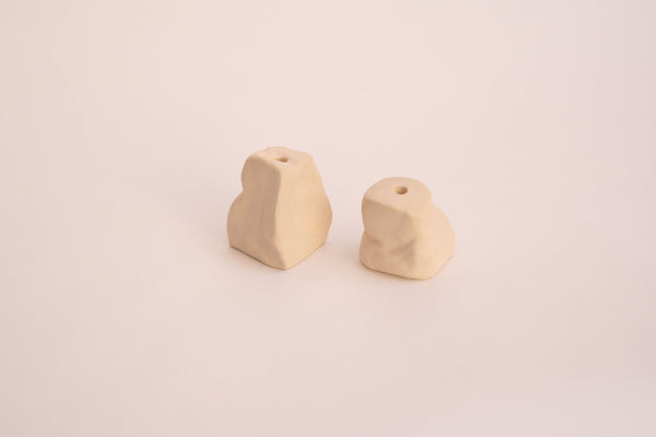 Hand-Sculpted Clay Taper Candle Holders